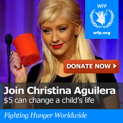 christina aguilera fighting hunger
